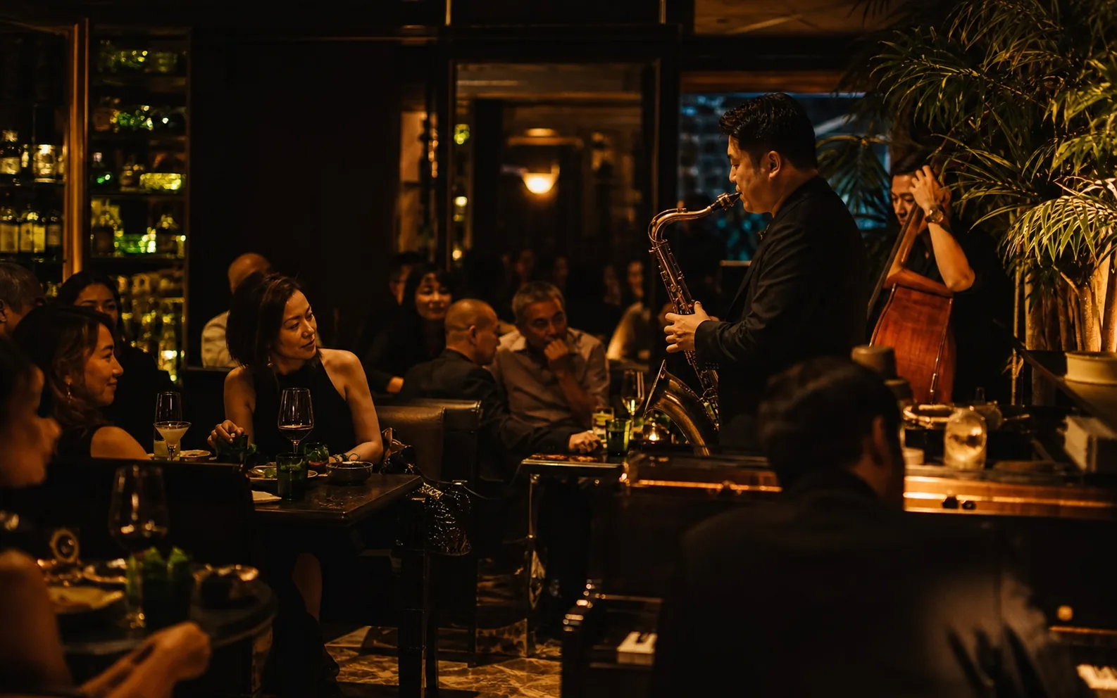 Concept preview of guests experiencing a selected live set downstairs